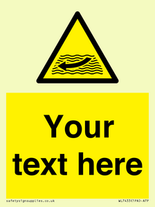 Custom Warning strong river flows